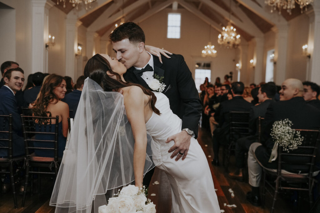 Kiss bride and groom